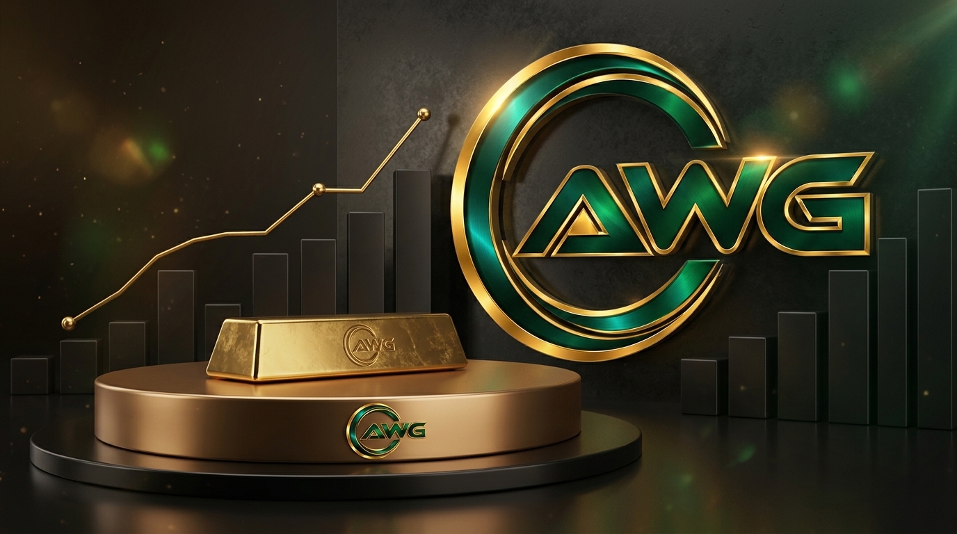 AWG gold bullion bar and emblem artwork